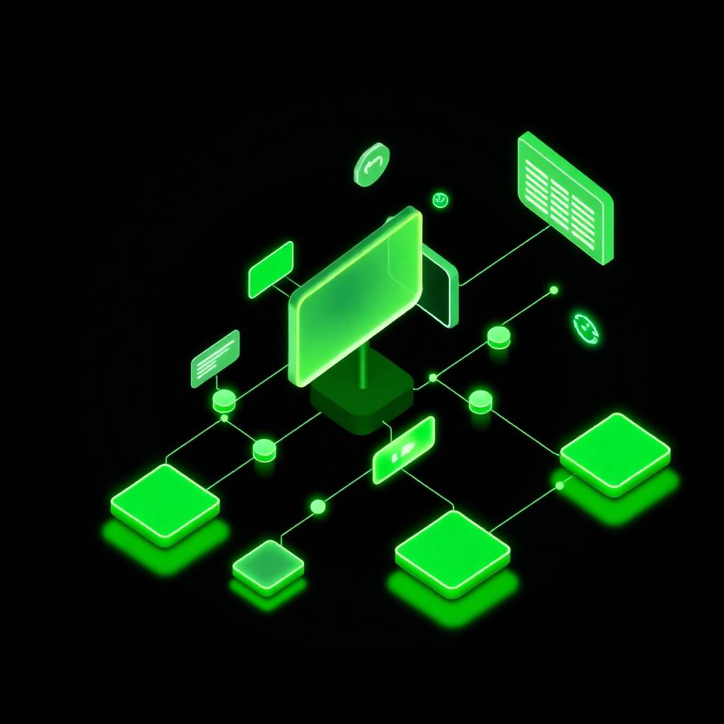 Ilustración tecnológica de comunicación y automatización Lucydo